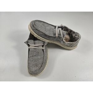 Wendy L Linen Gray Lace Up Casual Walking Shoes Size 9 women